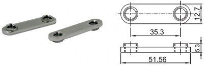 Гайка плоская для фланца CF63 (CF4,5'') с двумя резьбовыми отверстиями M8xP1.25, нержавеющая сталь 02012142638