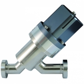 Клапан вакуумный прямоточный пневматический с фланцами CF100 (CF6") двустороннего действия (открытие и закрытие сжатым воздухом), без датчика положения и пневмораспределителя, витоновое уплотнение корпуса, нержавеющая сталь 304L 01042111008