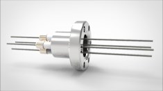FA11648-02 Ввод вакуумный электрический 4х штырьковый на фланце CF1.33, 6 кВ, 13,5 А, диаметр штырька 0,05'', материал штырьков молибден, материал корпуса нержавеющая сталь 0354011661350058 - фото 10523