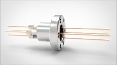 FA11648 Ввод вакуумный электрический 4х штырьковый на фланце CF1.33, 6 кВ, 27 А, диаметр штырька 0,05'', материал штырьков медь, материал корпуса нержавеющая сталь 035401166270058 - фото 10527