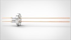 FA11666 Ввод вакуумный электрический 2х штырьковый на фланце CF1.33, 5 кВ, 55 А, диаметр штырька 0,094'', материал штырьков медь, материал корпуса нержавеющая сталь, без ответной части 0352011655500948 - фото 10540