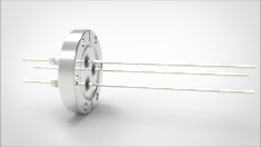 FA11670-03 Ввод вакуумный электрический 3х штырьковый на фланце CF2.75, 5 кВ, 16,5 А, диаметр штырька 0,094'', материал штырьков никель, материал корпуса нержавеющая сталь 03530140516500948 - фото 10552