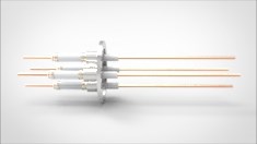 FA11823 Ввод вакуумный электрический 4х штырьковый на фланце KF40, 14 кВ, 55 А, диаметр штырька 0,094'', материал штырьков медь, материал корпуса нержавеющая сталь 03540240145500948 - фото 10567