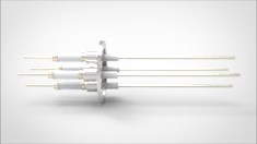 FA11823-03 Ввод вакуумный электрический 4х штырьковый на фланце KF40, 14 кВ, 16,5 А, диаметр штырька 0,094'', материал штырьков никель, материал корпуса нержавеющая сталь 035402401416500948 - фото 10570