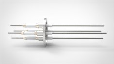 FA11823-02 Ввод вакуумный электрический 4х штырьковый на фланце KF40, 14 кВ, 28 А, диаметр штырька 0,094'', материал штырьков молибден, материал корпуса нержавеющая сталь 03540140142800948 - фото 10572