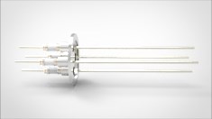 FA12247-03 Ввод вакуумный электрический 4х штырьковый на фланце KF40, 5 кВ, 16,5 А, диаметр штырька 0,094'', материал штырьков никель, материал корпуса нержавеющая сталь 03540240516500948 - фото 10585