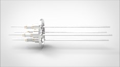 FA12247-04 Ввод вакуумный электрический 4х штырьковый на фланце KF40, 5 кВ, 3,6 А, диаметр штырька 0,094'', материал штырьков нержавеющая сталь, материал корпуса нержавеющая сталь 0354024053600948 - фото 10586