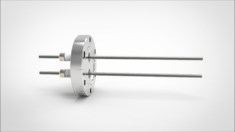 FA12447-02 Ввод вакуумный электрический 2х штырьковый на фланце CF2.75, 5 кВ, 50 А, диаметр штырька 0,154'', материал штырьков молибден, материал корпуса нержавеющая сталь 0352014055001548 - фото 10599