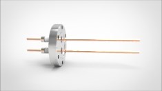 FA12447 Ввод вакуумный электрический 2-х штырьковый на фланце CF2.75, 5 кВ, 100 А, диаметр штырька 0,154”, материал штырька медь, материал корпуса нержавеющая сталь, длина 7,3” 0352011651000154738