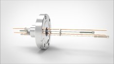 FA13496-04 Термопарный вакуумный ввод типа E на фланце CF2.75(CF40), 1 пара, диаметр штырька 0.094', 5 кВ, 55 А, материал штырька хромель-константан, материал корпуса нержавеющая сталь 03440140100945558 - фото 10622