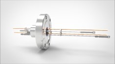 FA13496-03 Термопарный вакуумный ввод типа C на фланце CF2.75(CF40), 1 пара, диаметр штырька 0.094', 5 кВ, 55 А, материал штырька вольфрам-рений, материал корпуса нержавеющая сталь FA13496-03 - фото 10624