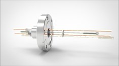 FA13496 Термопарный вакуумный ввод типа K на фланце CF2.75(CF40), 1 пара, диаметр штырька 0.094', 5 кВ, 55 А, материал штырька хромель-алюмель, материал корпуса нержавеющая сталь FA13496 - фото 10625