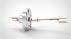 FA13496-02 Термопарный вакуумный ввод типа J на фланце CF2.75(CF40), 1 пара, диаметр штырька 0.094', 5 кВ, 55 А, материал штырька железо-константан, материал корпуса нержавеющая сталь 0343014010094555 - фото 10626
