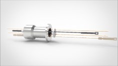 FA16269-02 Термопарный вакуумный ввод типа J на фланце KF16, 1 пара, диаметр штырька 0.050', 3 кВ, 27 А, материал штырька железо-константан, материал корпуса нержавеющая сталь 0343021610050278