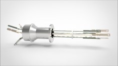 FA14198-04 Термопара типа E на фланце KF16, 3 пары, материал штырька хромель-константан, материал корпуса нержавеющая сталь ,без ответной чаcти 0344021638 - фото 10667