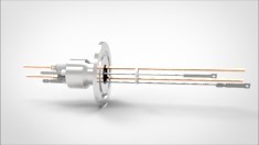 FA20547-03 Термопарный вакуумный ввод типа C на фланце KF40, 1 пара, диаметр штырька 0.094', 5 кВ, 55 А, материал штырька вольфрам-рений, материал корпуса нержавеющая сталь 03420240100945558 - фото 10692