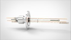 FA20547-04 Термопарный вакуумный ввод типа E на фланце KF40, 1 пара, диаметр штырька 0.094', 5 кВ, 55 А, материал штырька хромель-константан, материал корпуса нержавеющая сталь 03440240100945558 - фото 10693