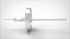 FA12780-04 Ввод вакуумный электрический 1 штырьковый на фланце CF2.75, 12 кВ, 12 А, диаметр штырька 0,25'', материал штырьков нержавеющая сталь, материал корпуса нержавеющая сталь 03510140120258 - фото 10851