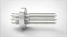 FA13103-02 Ввод вакуумный электрический 12 штырьковый на фланце CF3.375, 20 кВ, 26 А, диаметр штырька 0,094'', материал штырьков молибден, материал корпуса нержавеющая сталь FA13103-02 - фото 10861