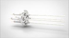 FA13219-03 Ввод вакуумный электрический 4х штырьковый на фланце KF40, 20 кВ, 16,5 А, диаметр штырька 0,094'', материал штырьков никель, материал корпуса нержавеющая сталь 035402402016500948