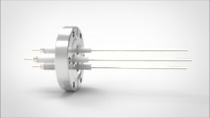 FA13385-03 Ввод вакуумный электрический 3х штырьковый на фланце CF2.75, 20 кВ, 16,5 А, диаметр штырька 0,094'', материал штырьков никель, материал корпуса нержавеющая сталь 035301402016500948 - фото 10891