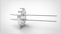 FA14055-02 Ввод вакуумный электрический 2х штырьковый на фланце CF2.75, 20 кВ, 26 А, диаметр штырька 0,094'', материал штырьков молибден, материал корпуса нержавеющая сталь 03520140202600948 - фото 10920