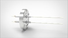 FA14055-03 Ввод вакуумный электрический 2х штырьковый на фланце CF2.75, 20 кВ, 16,5 А, диаметр штырька 0,094'', материал штырьков никель, материал корпуса нержавеющая сталь 035201402016500948 - фото 10927