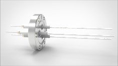 FA14146-04 Ввод вакуумный электрический 3х штырьковый на фланце CF2.75, 14 кВ, 3,6 А, диаметр штырька 0,094'', материал штырьков нержавеющая сталь, материал корпуса нержавеющая сталь 0350140143600948 - фото 10932