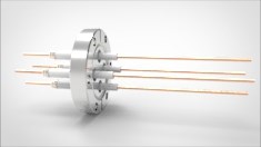 FA14310 Ввод вакуумный электрический 4х штырьковый на фланце CF2.75, 14 кВ, 55 А, диаметр штырька 0,094'', материал штырьков медь, материал корпуса нержавеющая сталь 03540140145500948 - фото 10954