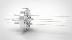 FA14310-03 Ввод вакуумный электрический 4х штырьковый на фланце CF2.75, 14 кВ, 16,5 А, диаметр штырька 0,094'', материал штырьков никель, материал корпуса нержавеющая сталь 035401401416500948 - фото 10960