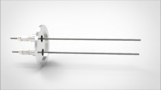 FA14401-02 Ввод вакуумный электрический 2х штырьковый на фланце KF40, 10 кВ, 26 А, диаметр штырька 0,094'', материал штырьков молибден, материал корпуса нержавеющая сталь FA14401-02 - фото 10970