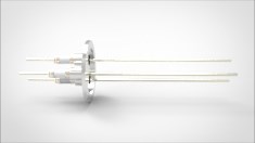 FA14924-03 Ввод вакуумный электрический 3х штырьковый на фланце KF40, 5 кВ, 16,5 А, диаметр штырька 0,094'', материал штырьков никель, материал корпуса нержавеющая сталь 03530240516500948 - фото 10997