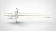 FA14925-03 Ввод вакуумный электрический 3х штырьковый на фланце KF40, 10 кВ, 16,5 А, диаметр штырька 0,094'', материал штырьков никель, материал корпуса нержавеющая сталь 035302401016500948 - фото 10998