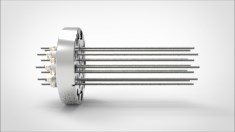FA14929-02 Ввод вакуумный электрический 12 штырьковый на фланце CF3.375, 10 кВ, 26 А, диаметр штырька 0,094'', материал штырьков молибден, материал корпуса нержавеющая сталь 035120150102600948 - фото 11003