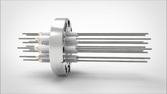 FA14930-02 Ввод вакуумный электрический 12 штырьковый на фланце CF3.375, 12 кВ, 28 А, диаметр штырька 0,094'', материал штырьков Молибден, материал корпуса нержавеющая сталь 035120150122800948 - фото 11005