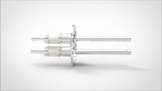 FA14944-04 Ввод вакуумный электрический 2х штырьковый на фланце KF50, 8 кВ, 21 А, диаметр штырька 0,375'', материал штырьков нержавеющая сталь, материал корпуса нержавеющая сталь 0352025082103758 - фото 11016