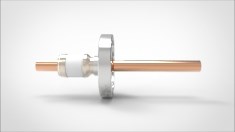 FA26032 Ввод вакуумный электрический 1 штырьковый на фланце CF2.75, 8 кВ, 470 А, диаметр штырька 0,5'', материал штырьков Медь, материал корпуса нержавеющая сталь 035101408470058 - фото 11021