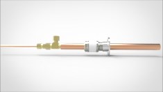 FA17004 Ввод вакуумный электрический 1 штырьковый на фланце KF40, 8 кВ, 1000 А, диаметр штырька 0,75'', материал штырьков Сплав теллура и меди, материал корпуса нержавеющая сталь 03510240810000758