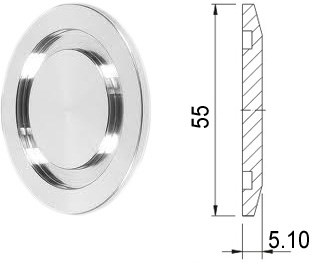 Фланец-заглушка KF40 (NW40), нержавеющая сталь 304L 0202014124018