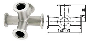 Пятерик с фланцами KF50 (NW40)) длиной 150 мм, нержавеющая сталь 304L 02020146508 - фото 8403