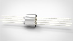 FA10593-03 Ввод вакуумный электрический 4х штырьковый под приварку, 3 кВ, 8,2 А, диаметр штырька 0,05'', материал штырьков никель, материал корпуса нержавеющая сталь 03543820058