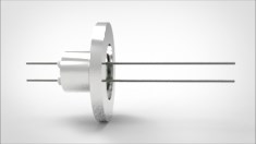 FA11637-02 Ввод вакуумный электрический 2х штырьковый на фланце KF16, 2 кВ, 8,5 А, диаметр штырька 0,032 “, материал штырьков молибден, материал корпуса нержавеющая сталь 0352021628500328