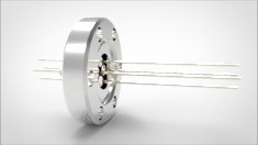 FA11640-03 Ввод вакуумный электрический 4х штырьковый на фланце CF1.33, 2 кВ, 5 А, диаметр штырька 0,032'', материал штырьков никель, материал корпуса нержавеющая сталь 035410162500328 - фото 9458
