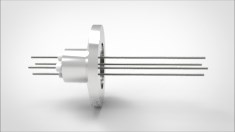 FA11639-02 Ввод вакуумный электрический 4х штырьковый на фланце KF16, 2 кВ, 8,5 А, диаметр штырька 0,032'', материал штырьков молибден, материал корпуса нержавеющая сталь 0354021628500328 - фото 9460
