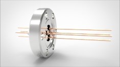 FA11640 Ввод вакуумный электрический 4х штырьковый на фланце CF1.33, 2 кВ, 16 А, диаметр штырька 0,032“, материал штырьков медь, материал корпуса нержавеющая сталь 0354011621600328 - фото 9462