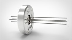 FA11640-02 Ввод вакуумный электрический 4х штырьковый на фланце CF1.33, 2 кВ, 8,5 А, диаметр штырька 0,032'', материал штырьков молибден, материал корпуса нержавеющая сталь 0354011628500328 - фото 9464