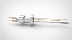FA12134-03 Термопарный вакуумный ввод типа C на фланце CF1.33(CF16), 1 пара, диаметр штырька 0.094', 5 кВ, 55 А, материал штырька вольфрам-рений, материал корпуса нержавеющая сталь, с ответной частью 03420116100945558 - фото 9501