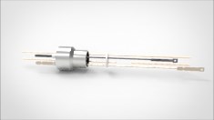 FA11651-02 Термопарный вакуумный ввод типа J на фланце под приварку, 1 пара, диаметр штырька 0.050', 3 кВ, 27 А, материал штырька железо-константан, материал корпуса нержавеющая сталь, с ответной частью 0343100503278