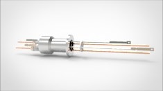 FA12520-04 Термопарный вакуумный ввод типа E на фланце KF16, 1 пара, диаметр штырька 0.094', 5 кВ, 55 А, материал штырька хромель-константан, материал корпуса нержавеющая сталь 03440216100945558 - фото 9594