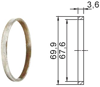 Кольцо избыточного давления KF50 (NW50), нержавеющая сталь 304L 020201421508